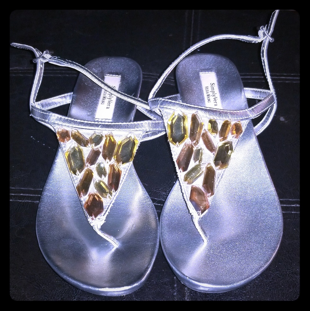 Simply Vera Wang Jeweled Sandals